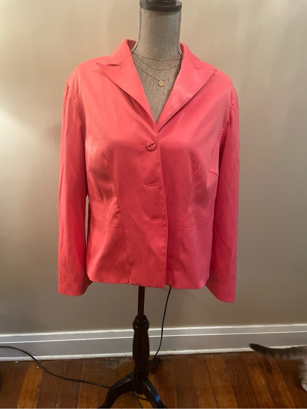 Cato Woman Coral Pink Stretch Blazer Jacket Size 16W